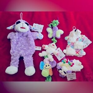 Variety of 4 Lambchop Spring Themed Plush Dog Toys